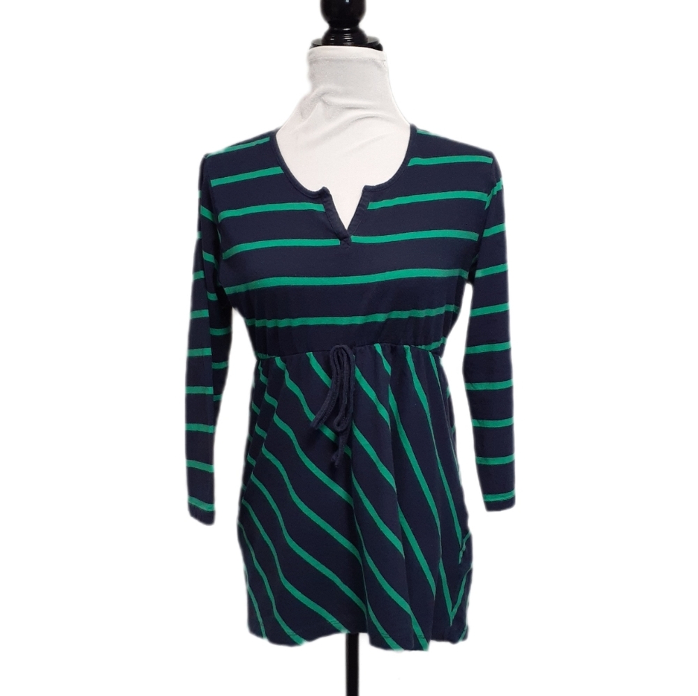 Times Two Women's Maternity V-Neck Drawstring Blouse Size Large